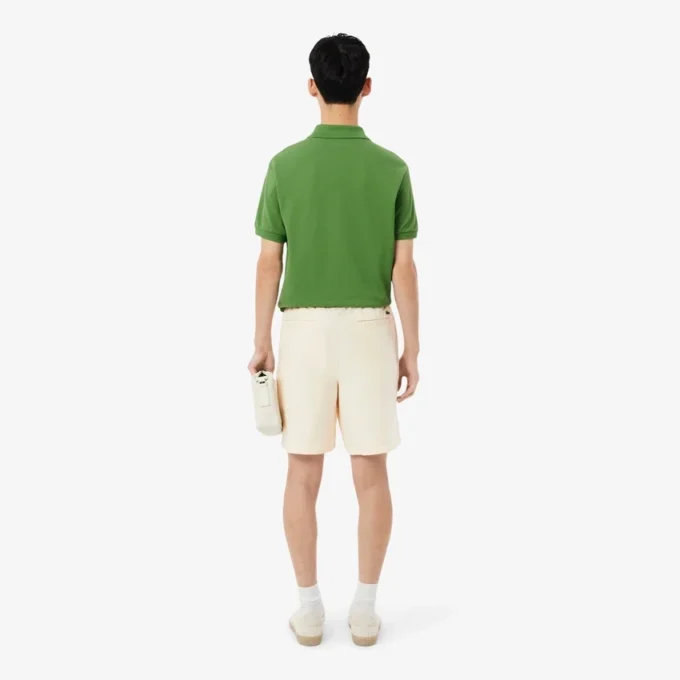 Pantalones cortos de sarga de mezcla de lino, corte regular