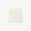Pantalones cortos de sarga de mezcla de lino, corte regular
