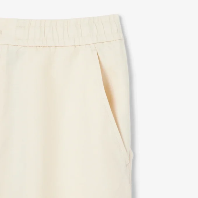 Pantalones cortos de sarga de mezcla de lino, corte regular