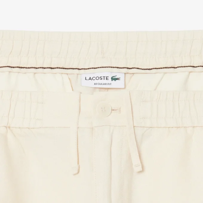 Pantalones cortos de sarga de mezcla de lino, corte regular