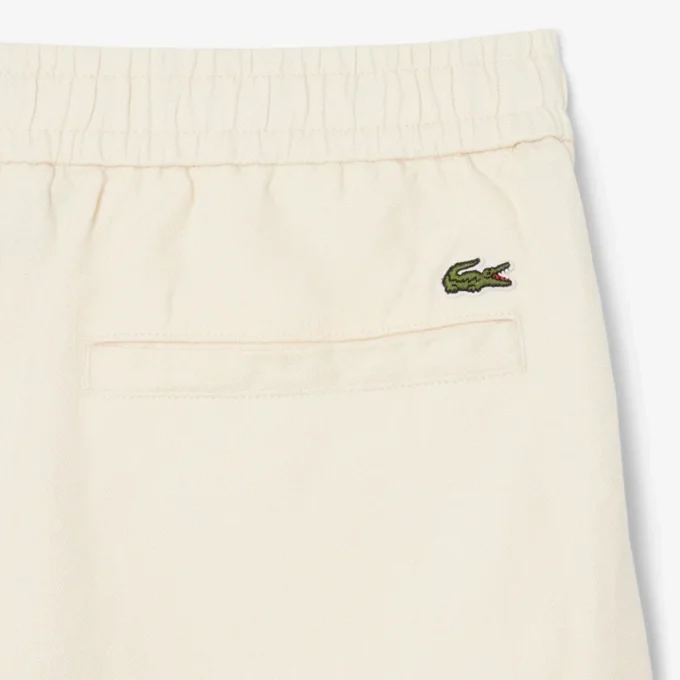 Pantalones cortos de sarga de mezcla de lino, corte regular