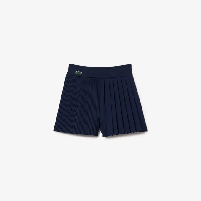 Pantalones cortos de tenis con pliegues y forro para mujer