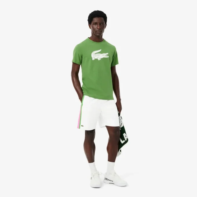Pantalones cortos de tenis de hombre ligeros con rayas en bloques de color