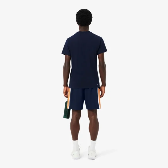 Pantalones cortos de tenis de hombre ligeros con rayas en bloques de color