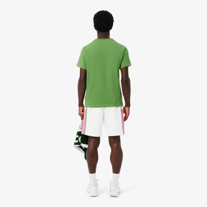 Pantalones cortos de tenis de hombre ligeros con rayas en bloques de color