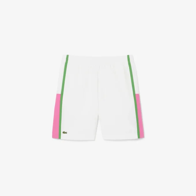 Pantalones cortos de tenis de hombre ligeros con rayas en bloques de color