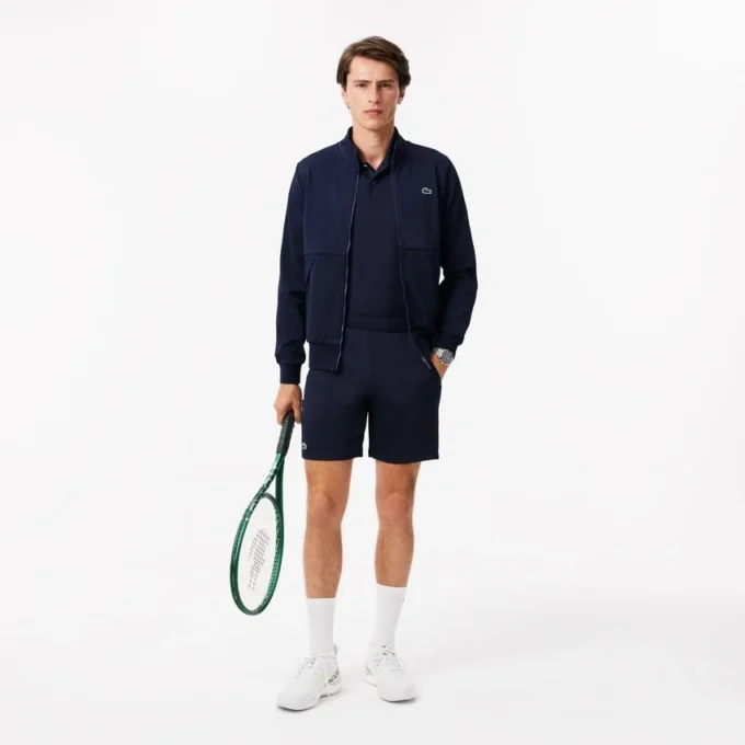 Pantalones cortos de tenis elásticos de corte regular para hombre