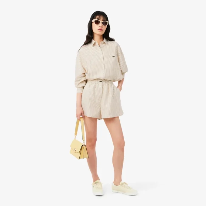 Pantalones cortos oversize de mezcla de lino