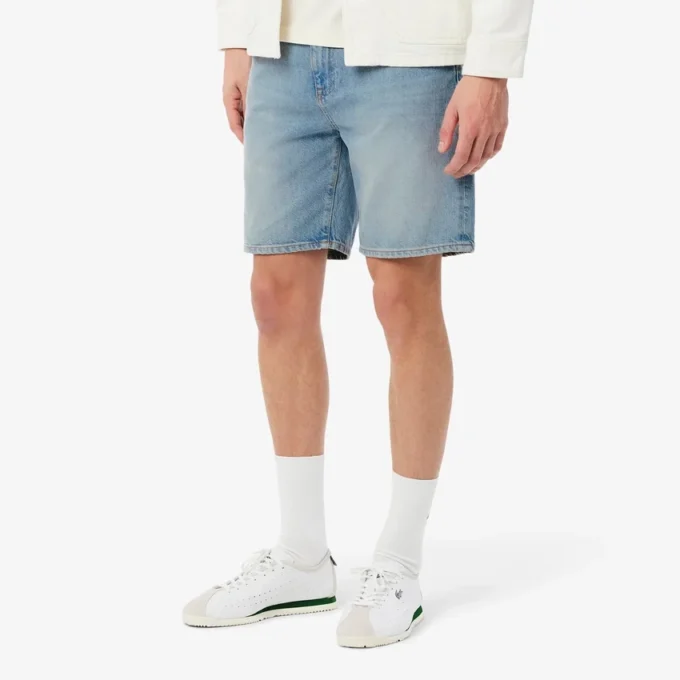 Pantalones cortos vaqueros de corte recto para hombre