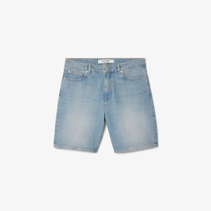 Pantalones cortos vaqueros de corte recto para hombre