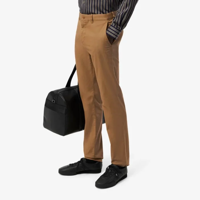 Pantalones de algodón elástico de corte ajustado para hombre