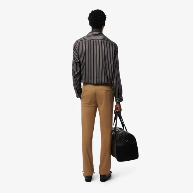 Pantalones de algodón elástico de corte ajustado para hombre