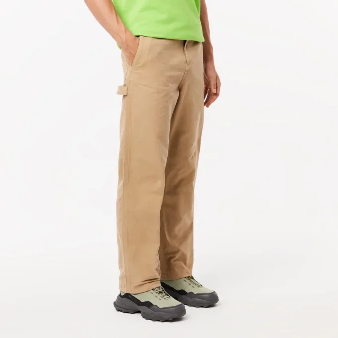 Pantalones de carpintero de lona de algodón de corte holgado para hombre