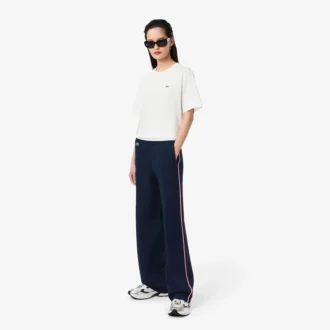 Pantalones de chándal acampanados a rayas para mujer