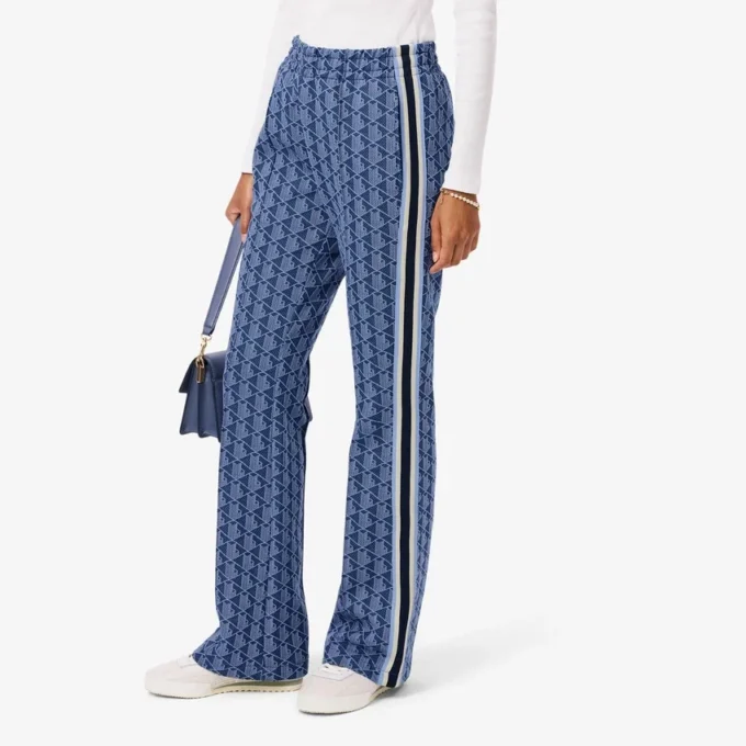 Pantalones de chándal acampanados con monograma para mujer