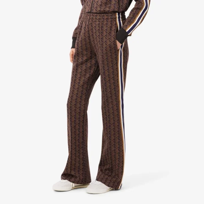 Pantalones de chándal acampanados con monograma para mujer