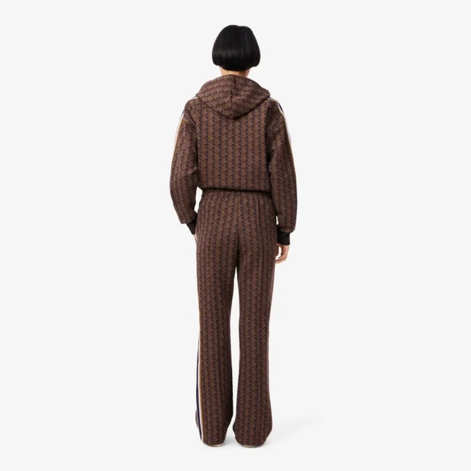 Pantalones de chándal acampanados con monograma para mujer