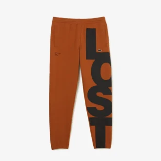 Pantalones de chándal de algodón con letras en contraste para hombre