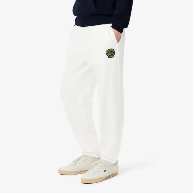 Pantalones de chándal de felpa con insignia para hombre