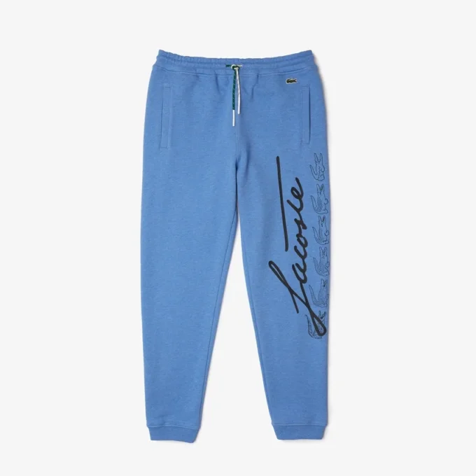 Pantalones de chándal de felpa de algodón con estampado Signature y cocodrilo para hombre