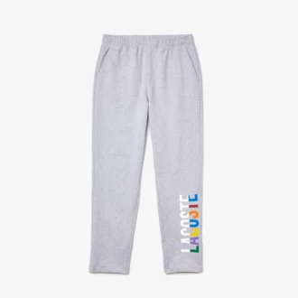 Pantalones de chándal de felpa de algodón con marca para hombre