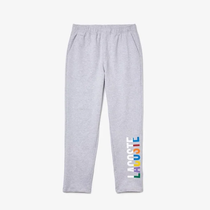 Pantalones de chándal de felpa de algodón con marca para hombre