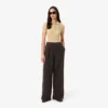 Pantalones de chándal de felpa de pierna ancha para mujer