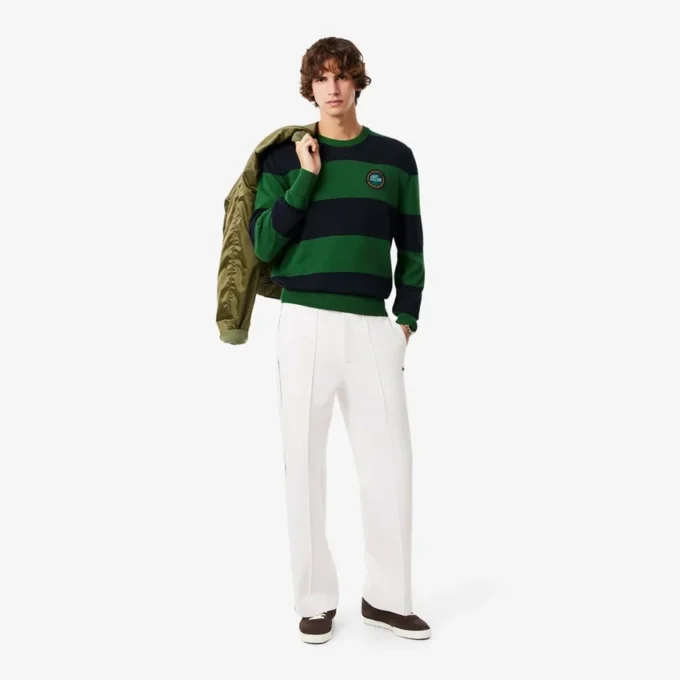 Pantalones de chándal de sarga plisados para hombre
