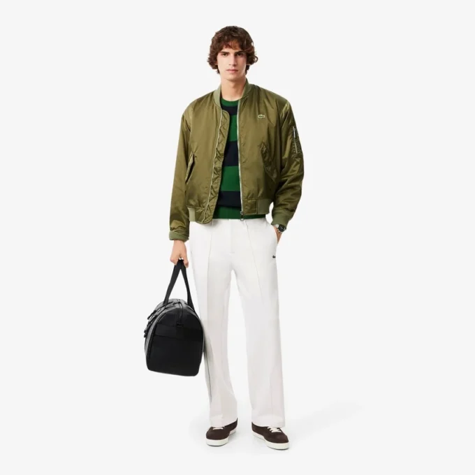 Pantalones de chándal de sarga plisados para hombre
