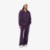 Pantalones de chándal de terciopelo con ribetes para mujer