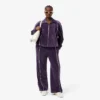 Pantalones de chándal de terciopelo con ribetes para mujer