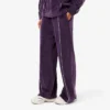 Pantalones de chándal de terciopelo con ribetes para mujer