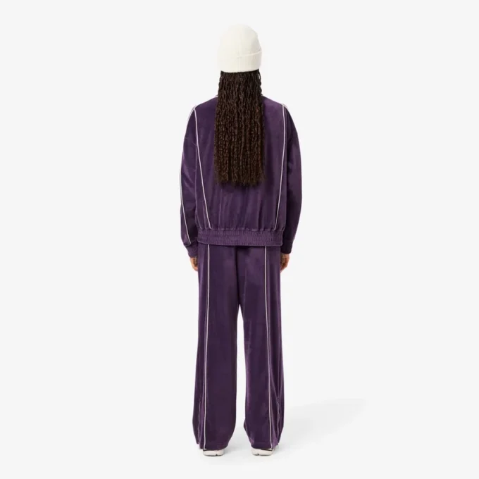 Pantalones de chándal de terciopelo con ribetes para mujer