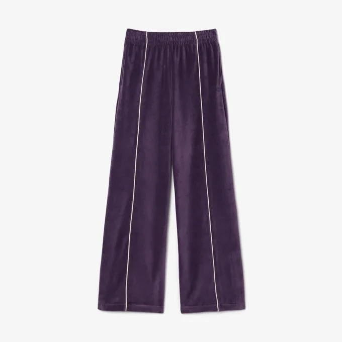 Pantalones de chándal de terciopelo con ribetes para mujer
