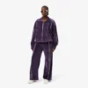 Pantalones de chándal de terciopelo con ribetes para mujer