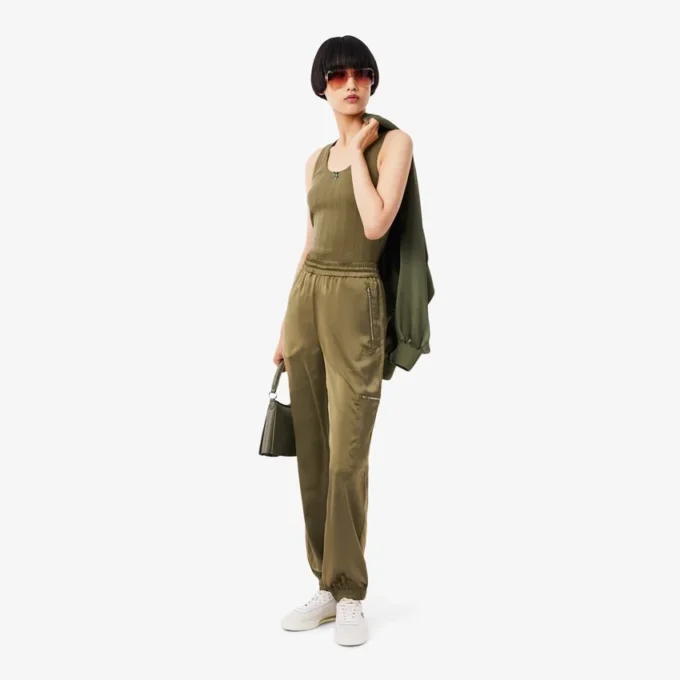 Pantalones de chándal oversize de satén para mujer