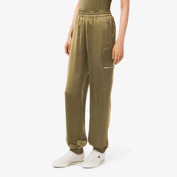 Pantalones de chándal oversize de satén para mujer