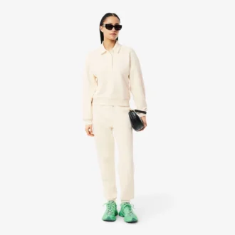 Pantalones de felpa con logotipo en relieve para mujer