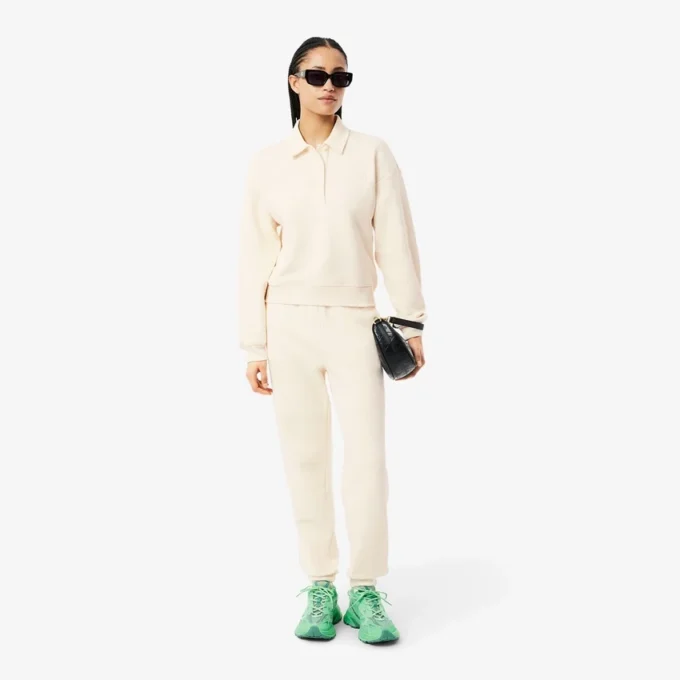 Pantalones de felpa con logotipo en relieve para mujer