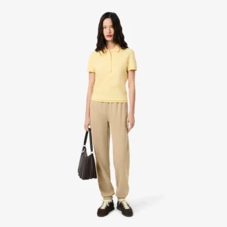 Pantalones de felpa con logotipo en relieve para mujer