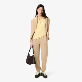 Pantalones de felpa con logotipo en relieve para mujer