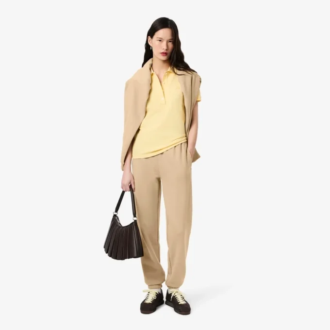 Pantalones de felpa con logotipo en relieve para mujer