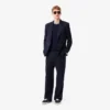 Pantalones de lana afieltrada de corte recto para hombre