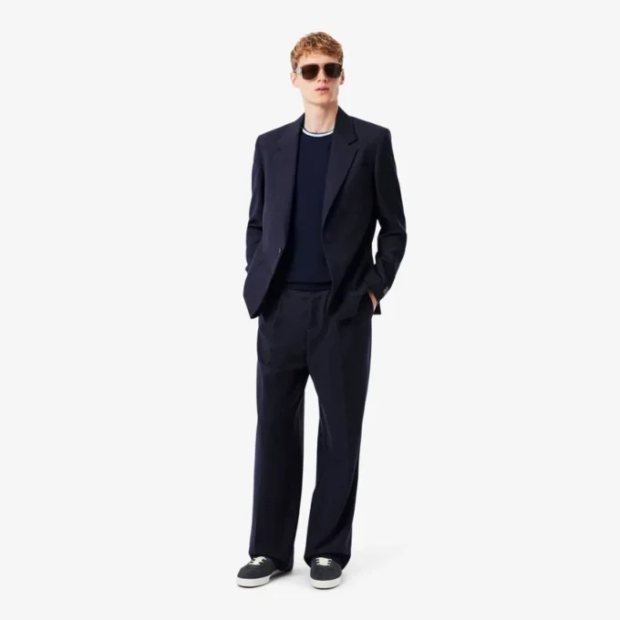 Pantalones de lana afieltrada de corte recto para hombre