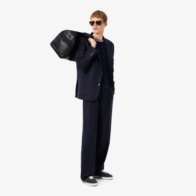 Pantalones de lana afieltrada de corte recto para hombre