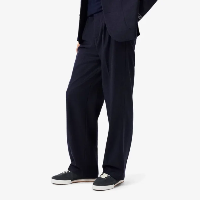 Pantalones de lana afieltrada de corte recto para hombre