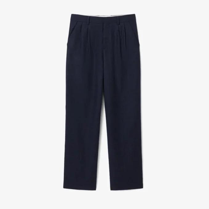 Pantalones de lana afieltrada de corte recto para hombre