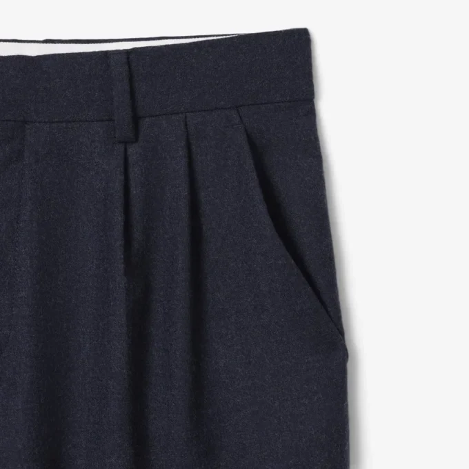 Pantalones de lana afieltrada de corte recto para hombre