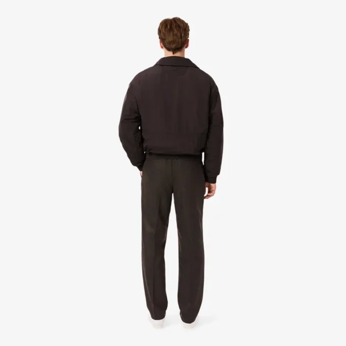 Pantalones de lana con diseño en chevron de corte recto para hombre
