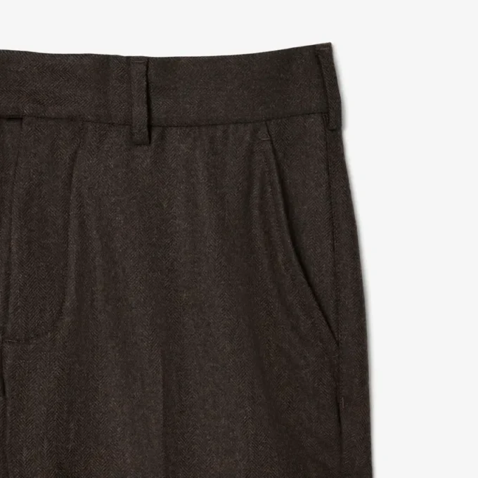 Pantalones de lana con diseño en chevron de corte recto para hombre